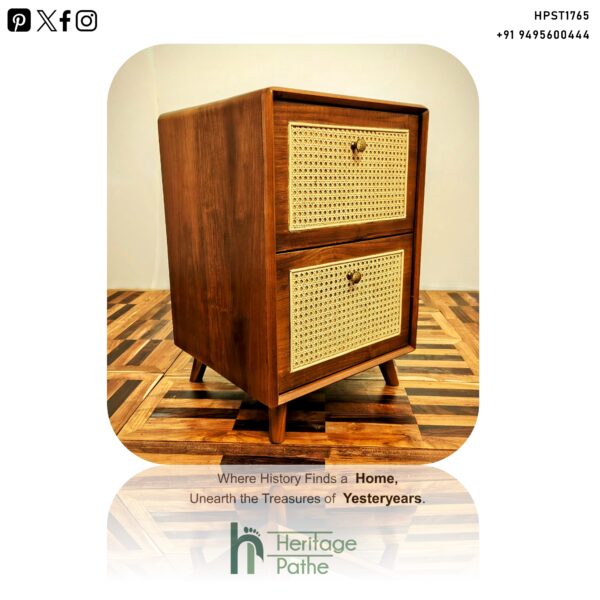 HPST1765 Farmhouse 2-Drawer Cane Woven Front Nightstand